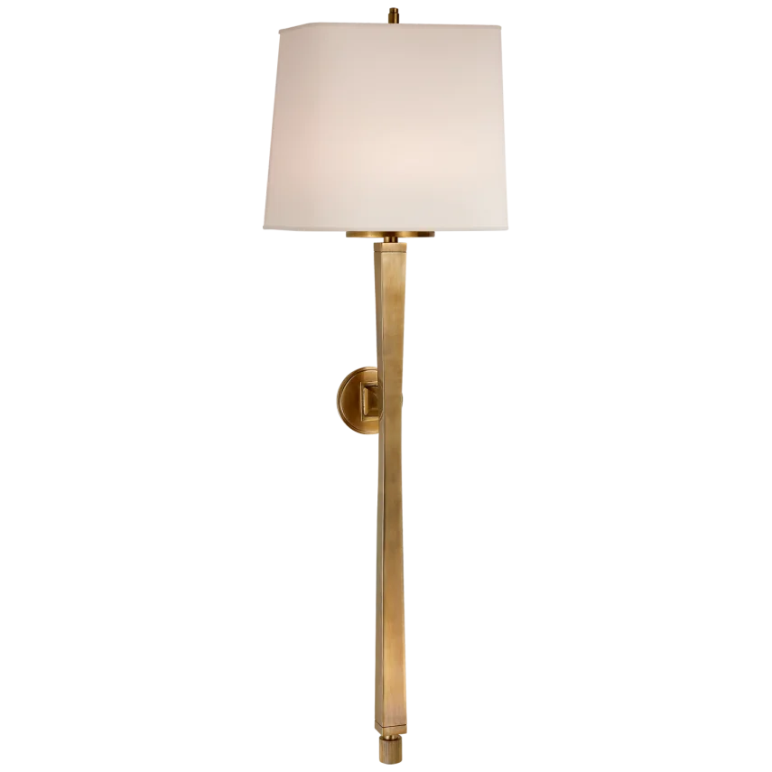 Edbra Baluster Sconce-Visual Comfort-VISUAL-TOB 2741HAB-NP-Wall LightingHand-Rubbed Antique Brass-Natural Paper Shade-8-France and Son