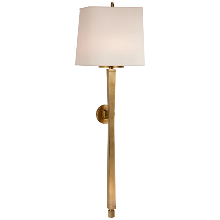 Edbra Baluster Sconce-Visual Comfort-VISUAL-TOB 2741HAB-NP-Wall LightingHand-Rubbed Antique Brass-Natural Paper Shade-8-France and Son