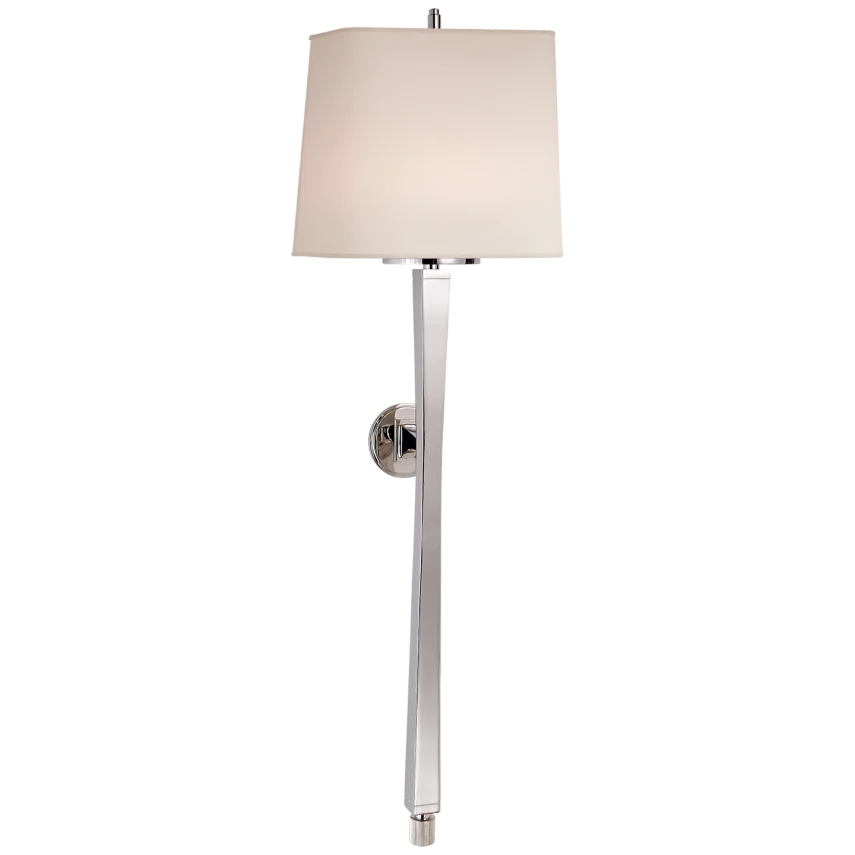 Edbra Baluster Sconce-Visual Comfort-VISUAL-TOB 2741PN-NP-Wall LightingPolished Nickel-Natural Paper Shade-10-France and Son