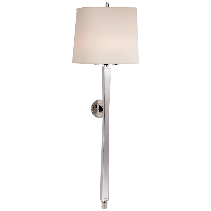 Edbra Baluster Sconce-Visual Comfort-VISUAL-TOB 2741PN-NP-Wall LightingPolished Nickel-Natural Paper Shade-10-France and Son