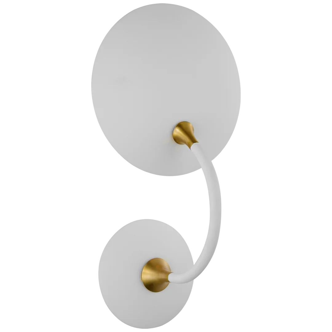 Kennan Sconce-Visual Comfort-VISUAL-TOB 2780WHT/HAB-Wall LightingMedium-Matte White and Hand-Rubbed Antique Brass-8-France and Son