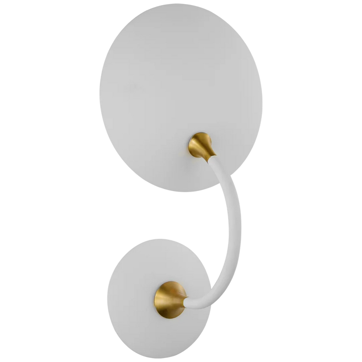 Kennan Sconce-Visual Comfort-VISUAL-TOB 2780WHT/HAB-Wall LightingMedium-Matte White and Hand-Rubbed Antique Brass-8-France and Son