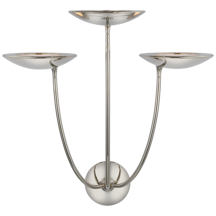 Kenny Large Triple Sconce-Visual Comfort-VISUAL-TOB 2785PN-Wall SconcesPolished Nickel-3-France and Son