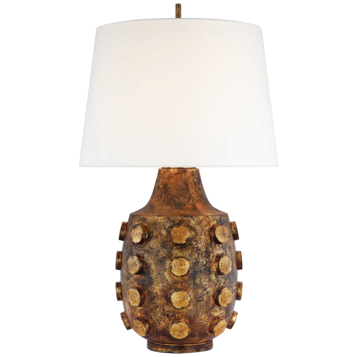 Ony Large Table Lamp-Visual Comfort-VISUAL-TOB 3415AG-L-Table LampsAntique Gild-Linen-1-France and Son