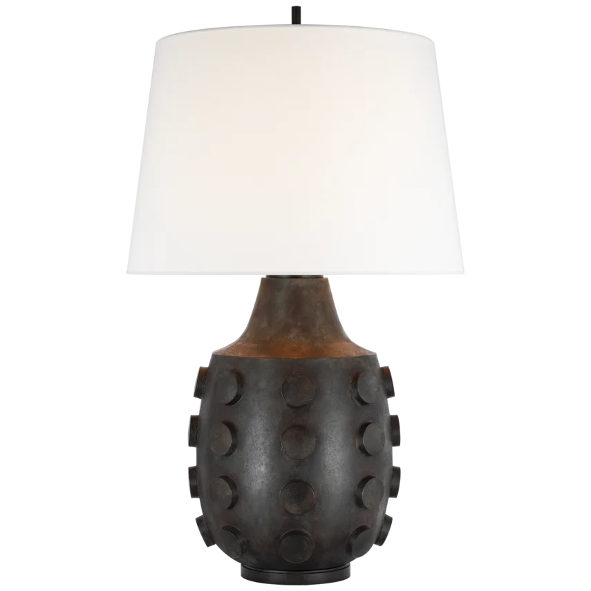 Ony Large Table Lamp-Visual Comfort-VISUAL-TOB 3415GBZ-L-Table LampsGarden Bronze-Linen-2-France and Son