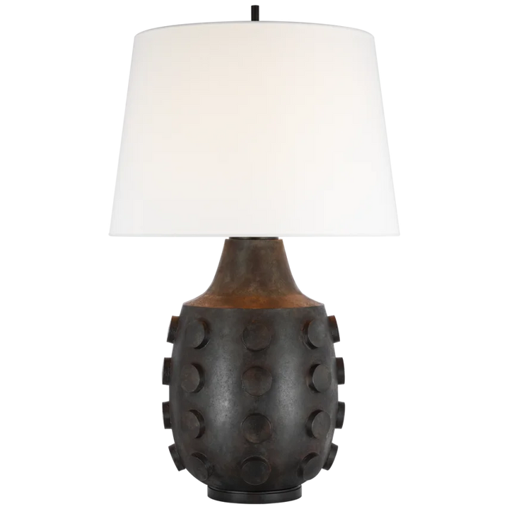 Ony Large Table Lamp-Visual Comfort-VISUAL-TOB 3415GBZ-L-Table LampsGarden Bronze-Linen-2-France and Son