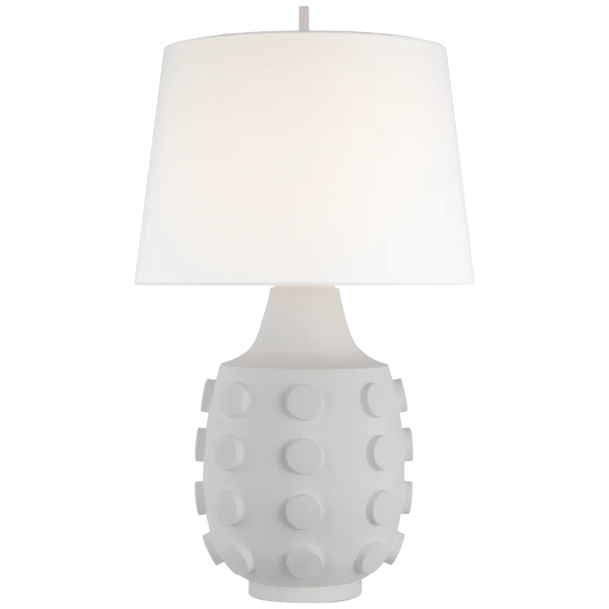 Ony Large Table Lamp-Visual Comfort-VISUAL-TOB 3415PW-L-Table LampsPlaster White-Linen-3-France and Son