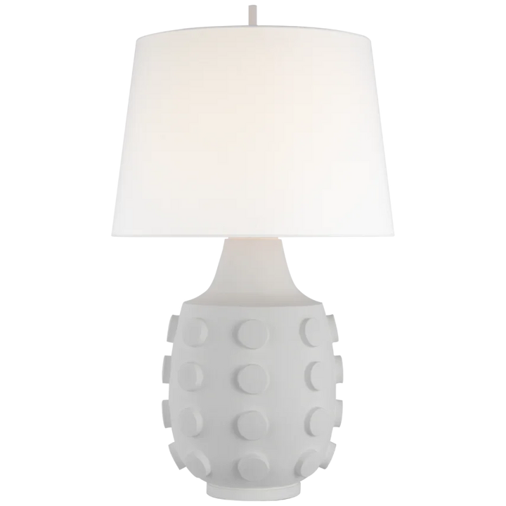 Ony Large Table Lamp-Visual Comfort-VISUAL-TOB 3415PW-L-Table LampsPlaster White-Linen-3-France and Son