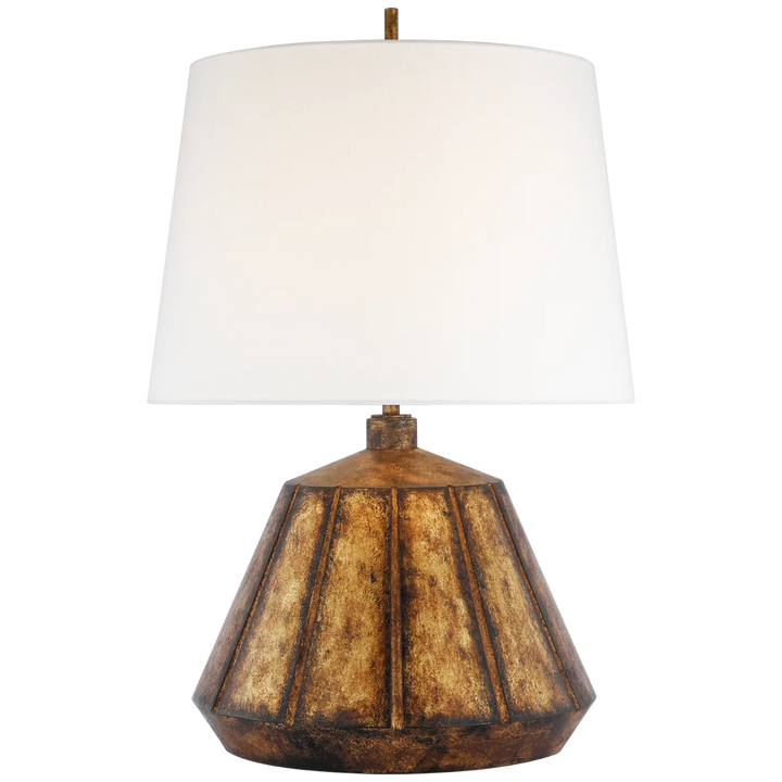 Freya Medium Table Lamp-Visual Comfort-Table LampsAntique Gild-Linen Shade-1-France and Son