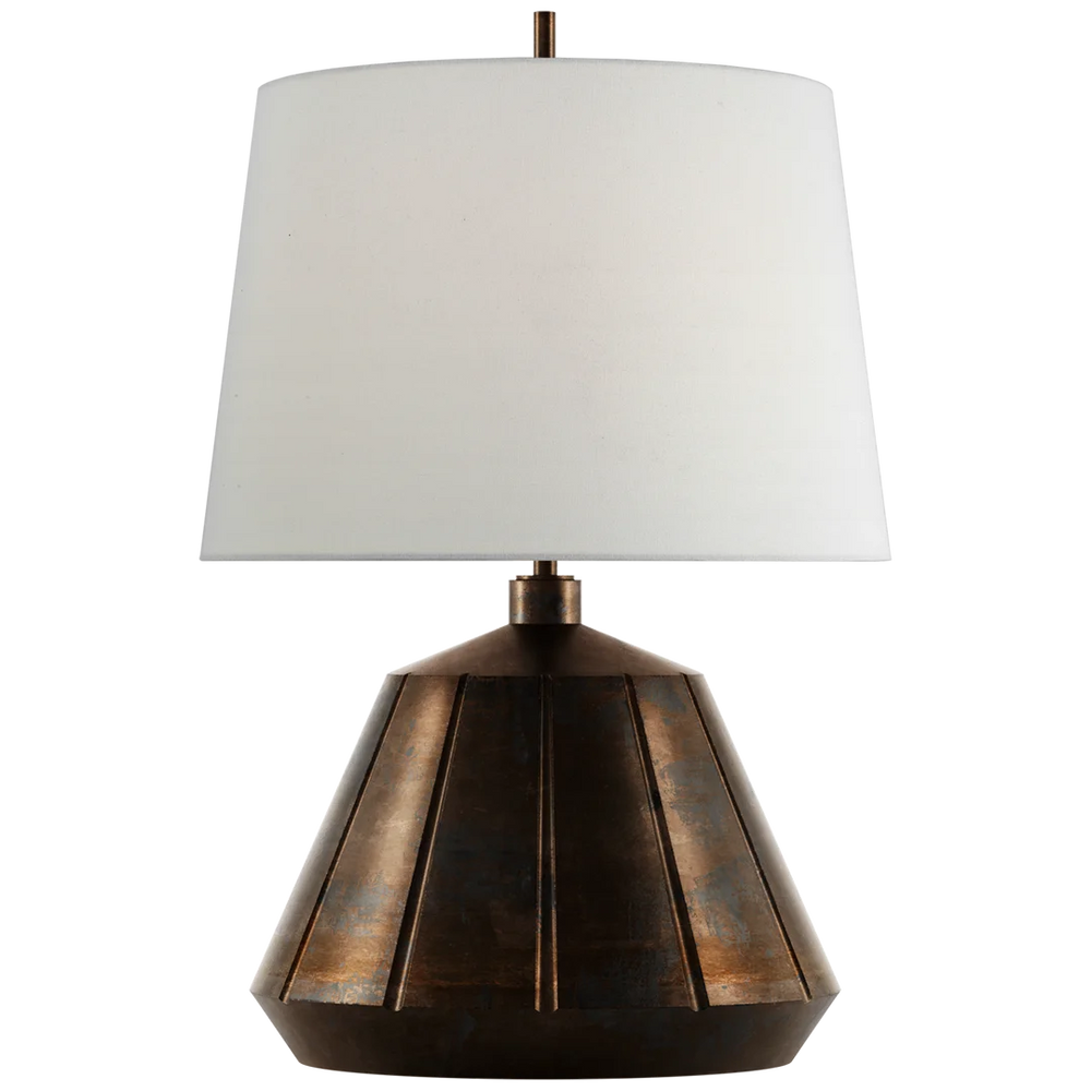Freya Medium Table Lamp-Visual Comfort-Table LampsGarden Bronze-Linen Shade-2-France and Son