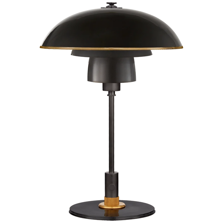 Weatherman Desk Lamp-Visual Comfort-VISUAL-TOB 3513BZ/HAB-BZ-Table LampsBronze and Hand-Rubbed Antique Brass with Brass Trimmed Bronze Shade-1-France and Son