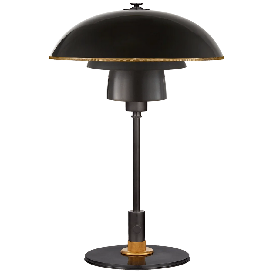 Weatherman Desk Lamp-Visual Comfort-VISUAL-TOB 3513BZ/HAB-BZ-Table LampsBronze and Hand-Rubbed Antique Brass with Brass Trimmed Bronze Shade-1-France and Son