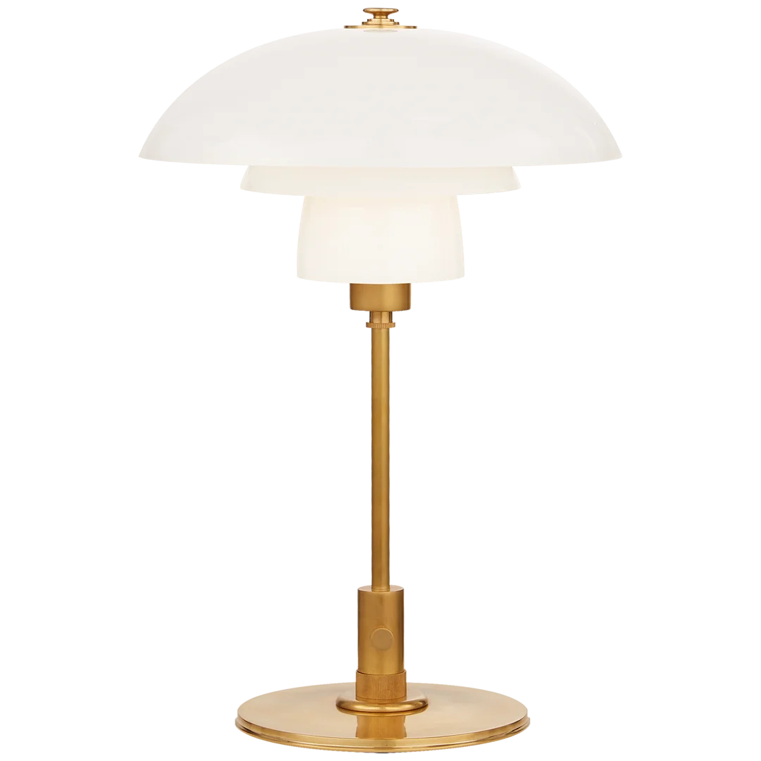 Weatherman Desk Lamp-Visual Comfort-VISUAL-TOB 3513HAB-WG-Table LampsHand-Rubbed Antique Brass with White Glass Shade-4-France and Son