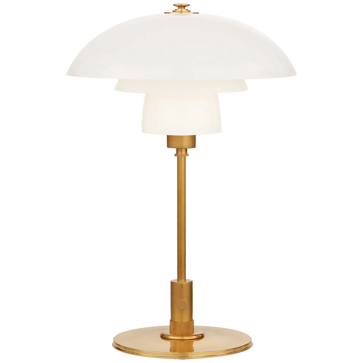 Weatherman Desk Lamp-Visual Comfort-VISUAL-TOB 3513HAB-WG-Table LampsHand-Rubbed Antique Brass with White Glass Shade-4-France and Son