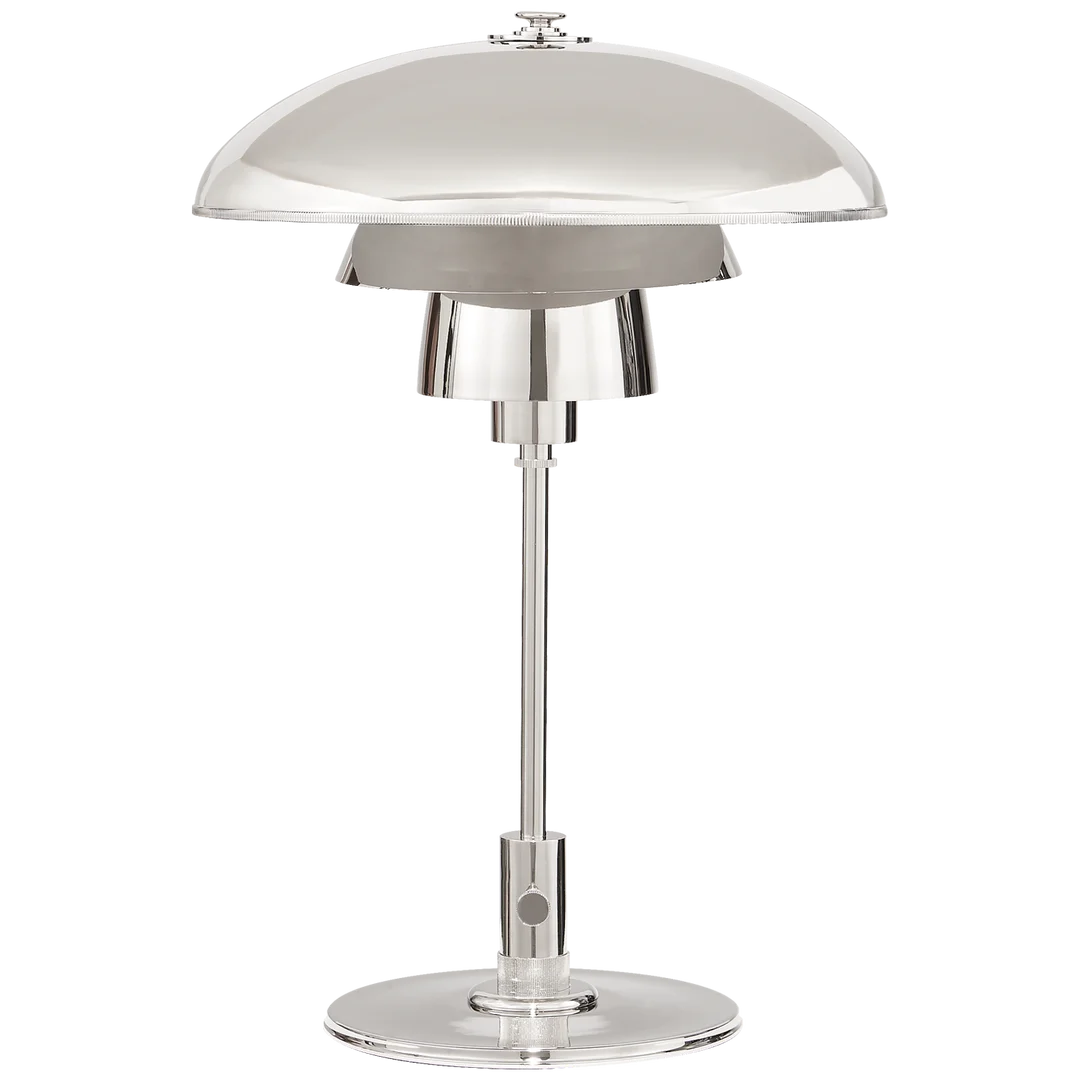 Weatherman Desk Lamp-Visual Comfort-VISUAL-TOB 3513PN-WG-Table LampsPolished Nickel with White Glass Shade-6-France and Son