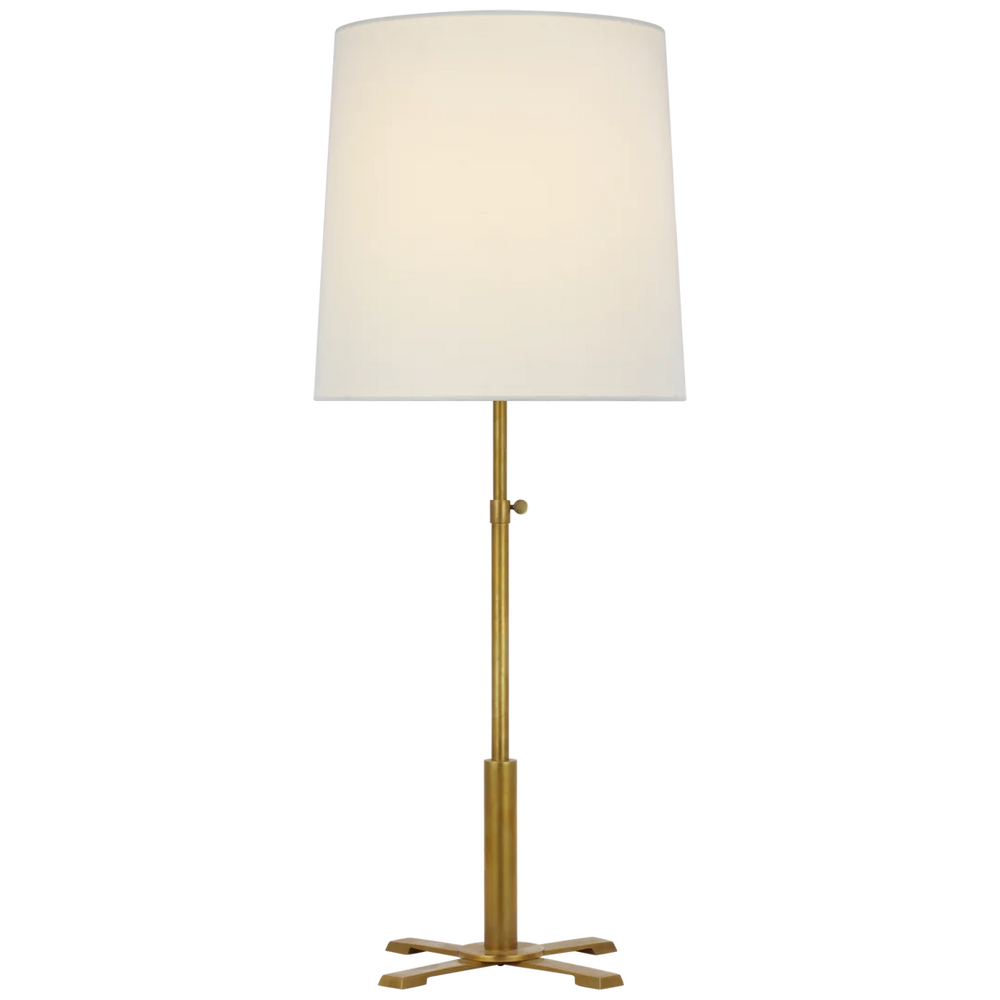 Quincy Large Adjustable Table Lamp-Visual Comfort-VISUAL-TOB 3723HAB-L-Table LampsHand-Rubbed Antique Brass-Linen Shade-2-France and Son