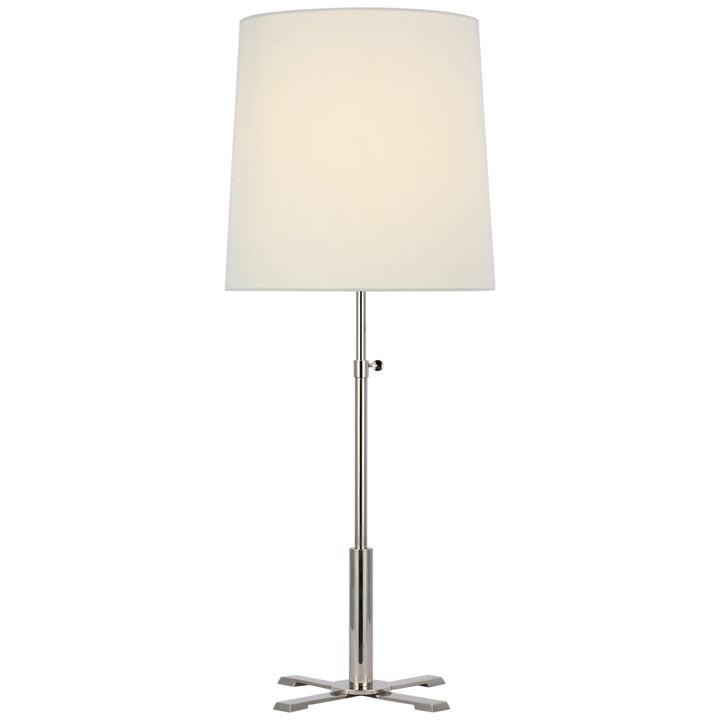 Quincy Large Adjustable Table Lamp-Visual Comfort-VISUAL-TOB 3723PN-L-Table LampsPolished Nickel-Linen Shade-3-France and Son