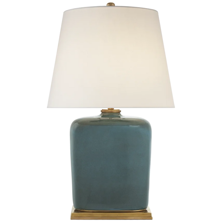 Minie Table Lamp-Visual Comfort-VISUAL-TOB 3804OSB-L-Table LampsOslo Blue-Linen Shade-5-France and Son