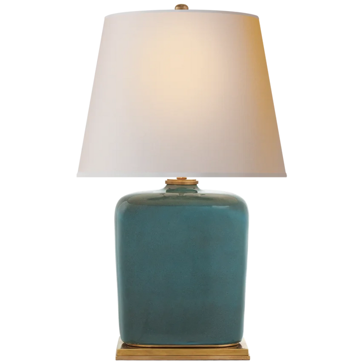 Minie Table Lamp-Visual Comfort-VISUAL-TOB 3804OSB-NP-Table LampsOslo Blue-Natural Paper Shade-6-France and Son