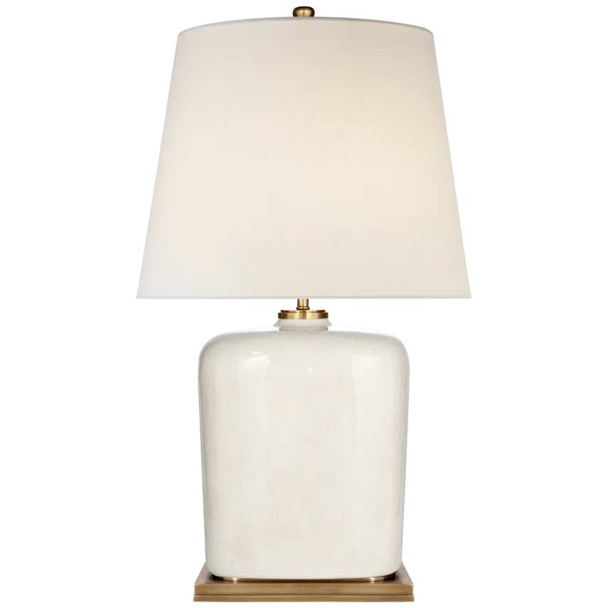 Minie Table Lamp-Visual Comfort-VISUAL-TOB 3804TS-L-Table LampsTea Stain Crackle-Linen Shade-7-France and Son