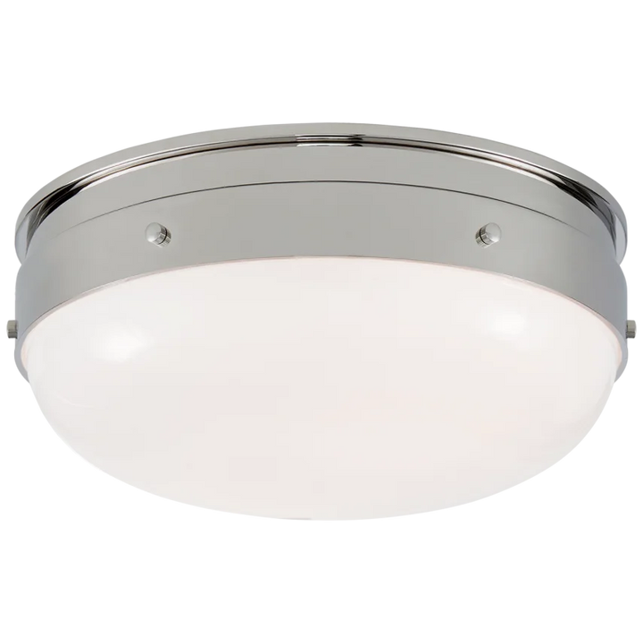 Hickory Flush Mount-Visual Comfort-VISUAL-TOB 4063PN-WG-Flush MountsSmall-Polished Nickel-White Glass-8-France and Son