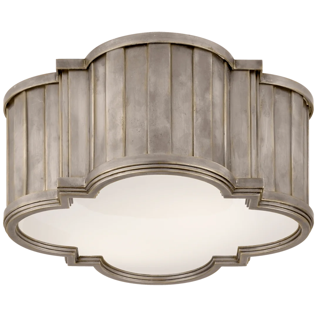 Tilfun Small Flush Mount-Visual Comfort-VISUAL-TOB 4130AN-WG-Flush MountsAntique Nickel-White Glass-1-France and Son