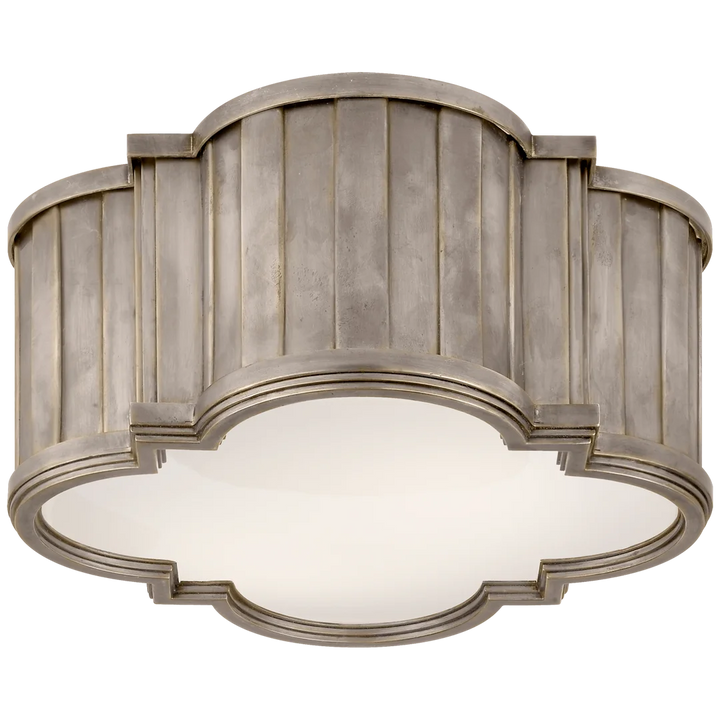 Tilfun Small Flush Mount-Visual Comfort-VISUAL-TOB 4130AN-WG-Flush MountsAntique Nickel-White Glass-1-France and Son