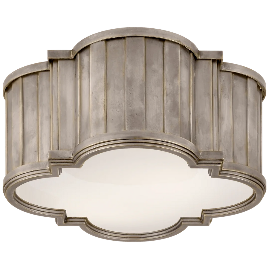 Tilfun Small Flush Mount-Visual Comfort-VISUAL-TOB 4130AN-WG-Flush MountsAntique Nickel-White Glass-1-France and Son