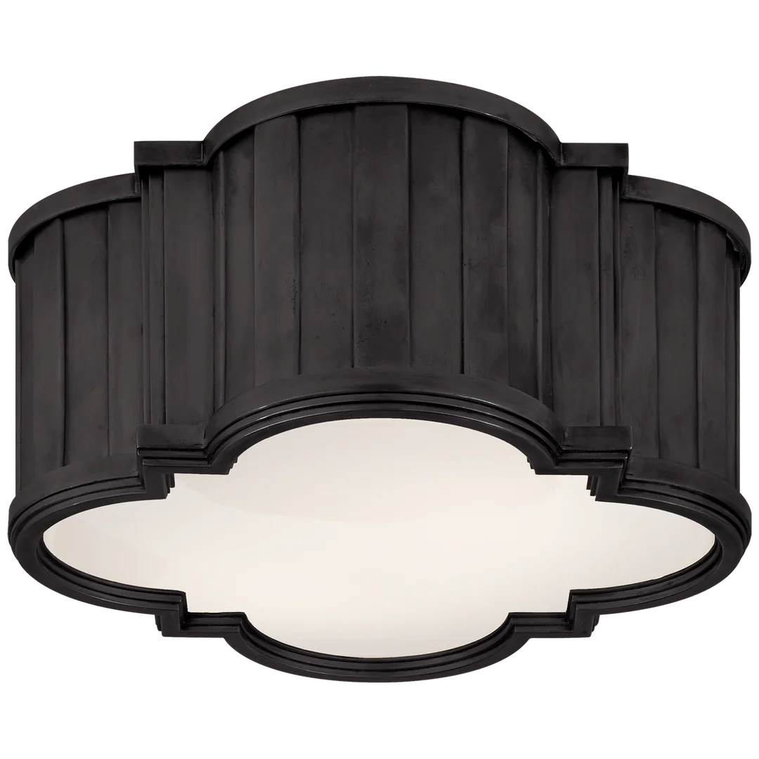 Tilfun Small Flush Mount-Visual Comfort-VISUAL-TOB 4130BZ-WG-Flush MountsBronze-White Glass-2-France and Son