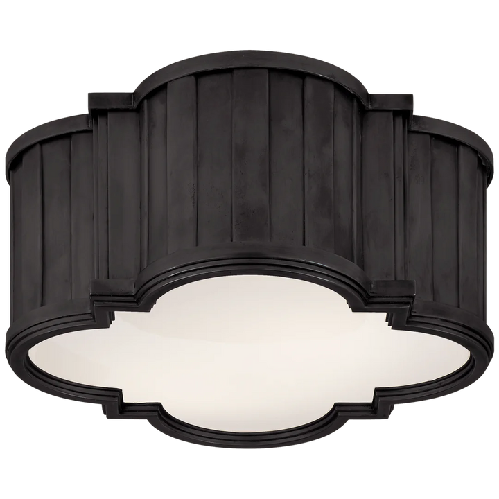 Tilfun Small Flush Mount-Visual Comfort-VISUAL-TOB 4130BZ-WG-Flush MountsBronze-White Glass-2-France and Son