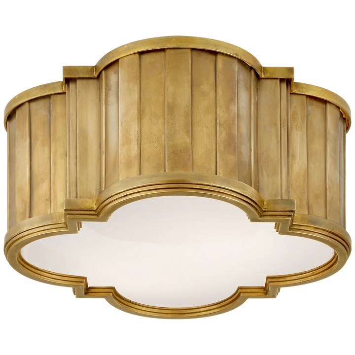 Tilfun Small Flush Mount-Visual Comfort-VISUAL-TOB 4130HAB-WG-Flush MountsHand-Rubbed Antique Brass-White Glass-3-France and Son