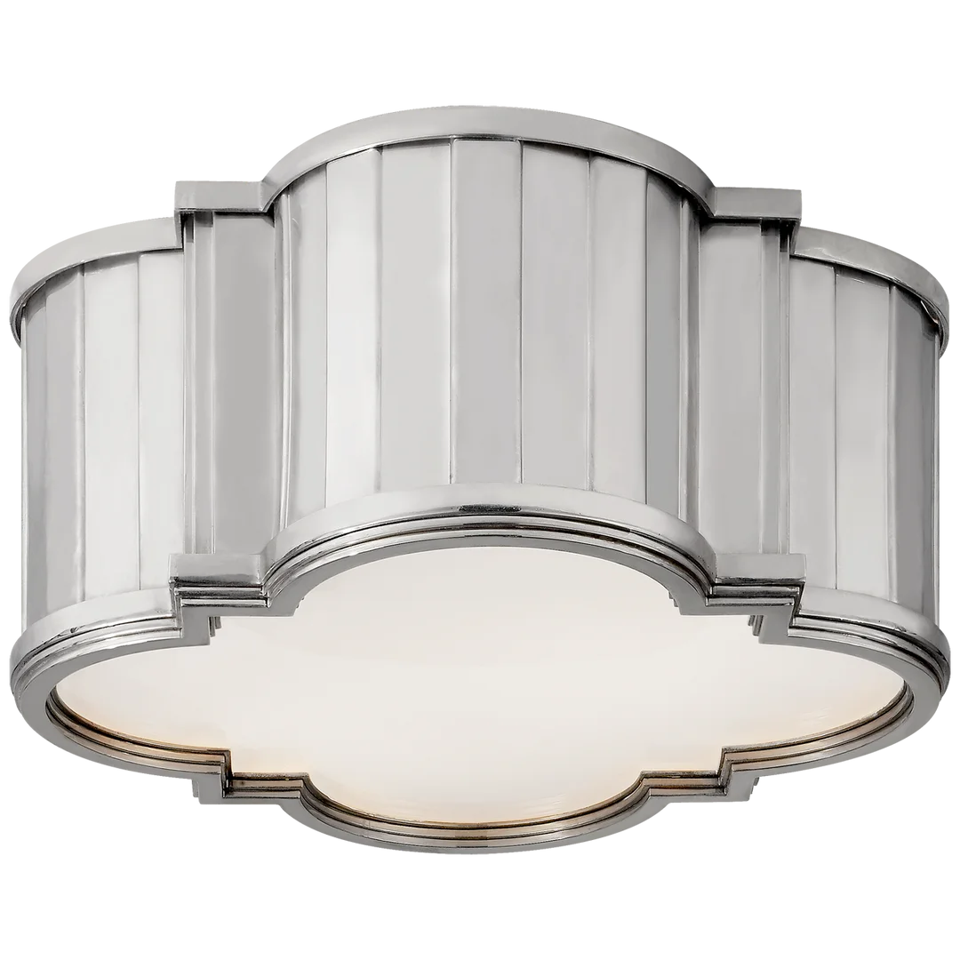 Tilfun Small Flush Mount-Visual Comfort-VISUAL-TOB 4130PN-WG-Flush MountsPolished Nickel-White Glass-4-France and Son