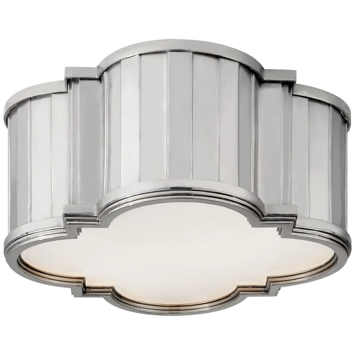 Tilfun Small Flush Mount-Visual Comfort-VISUAL-TOB 4130PN-WG-Flush MountsPolished Nickel-White Glass-4-France and Son