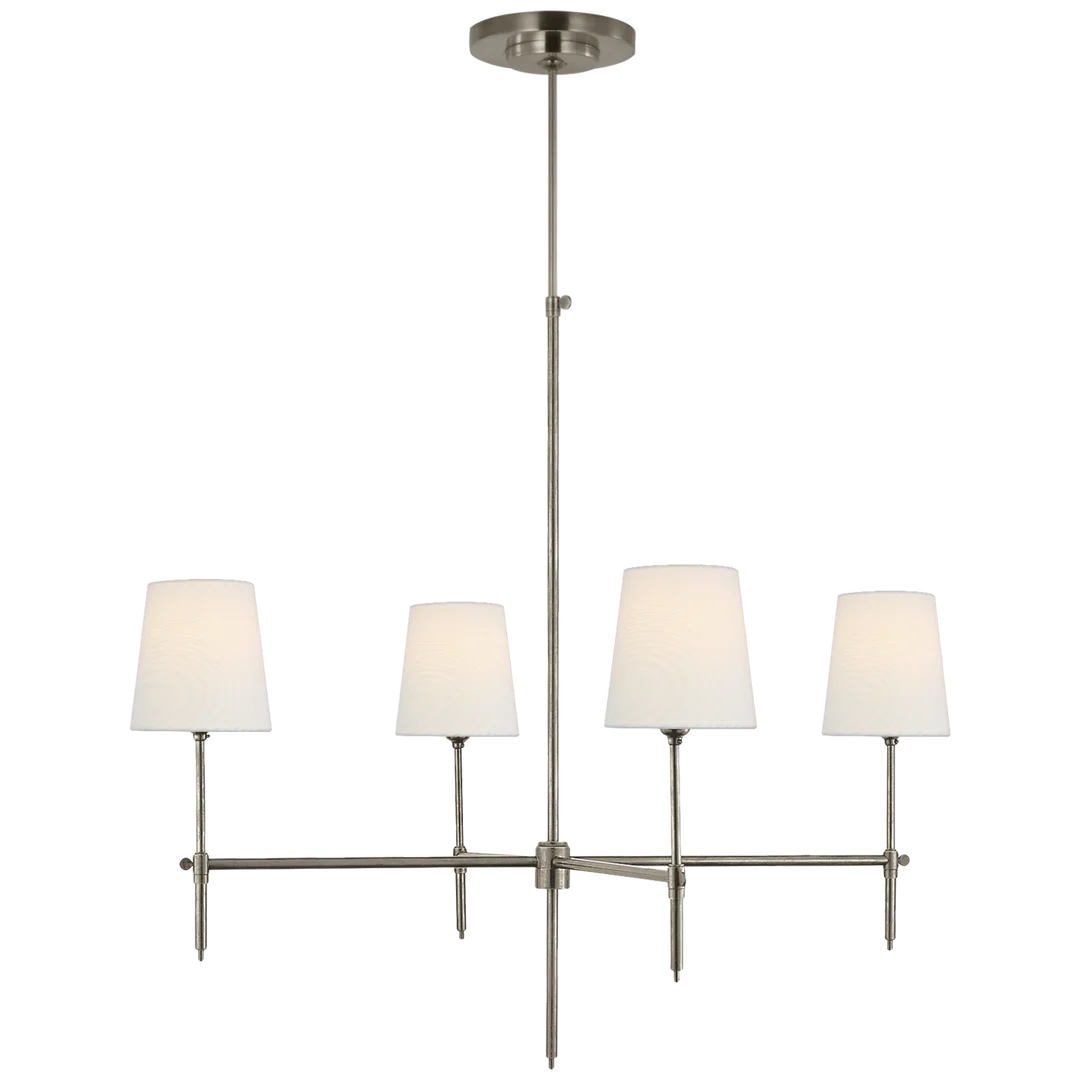 Brian Large Chandelier-Visual Comfort-VISUAL-TOB 5003AN-L-ChandeliersAntique Nickel-Linen-1-France and Son