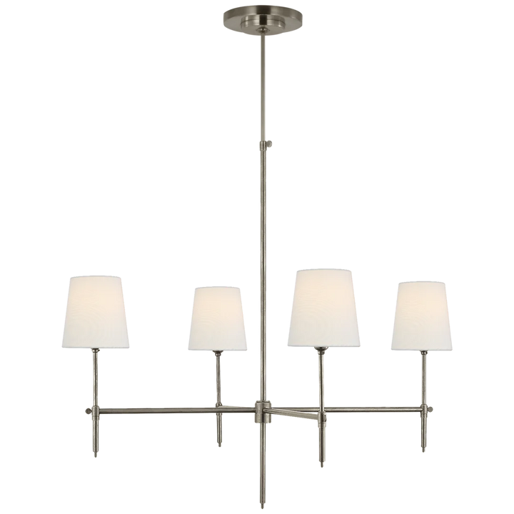 Brian Large Chandelier-Visual Comfort-VISUAL-TOB 5003AN-L-ChandeliersAntique Nickel-Linen-1-France and Son