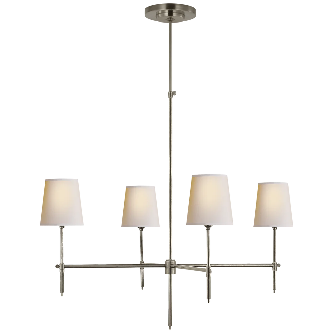 Brian Large Chandelier-Visual Comfort-VISUAL-TOB 5003AN-NP-ChandeliersAntique Nickel-Natural Paper-2-France and Son