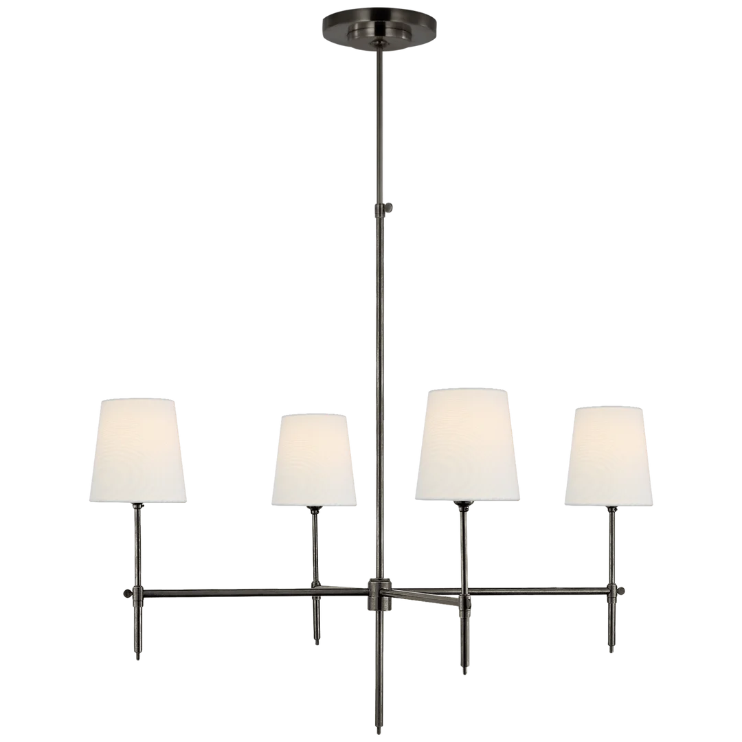 Brian Large Chandelier-Visual Comfort-VISUAL-TOB 5003BZ-L-ChandeliersBronze-Linen-5-France and Son