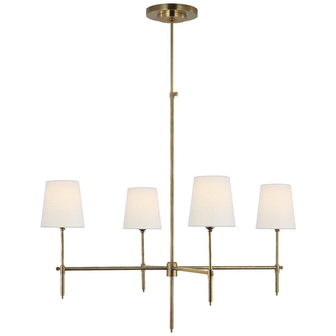 Brian Large Chandelier-Visual Comfort-VISUAL-TOB 5003HAB-L-ChandeliersHand Rubbed Antique Brass-Linen-7-France and Son
