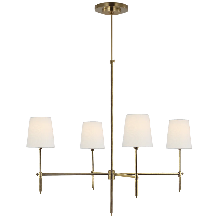 Brian Large Chandelier-Visual Comfort-VISUAL-TOB 5003HAB-L-ChandeliersHand Rubbed Antique Brass-Linen-7-France and Son