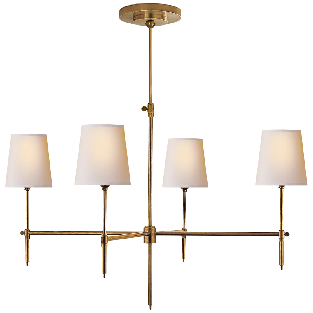 Brian Large Chandelier-Visual Comfort-VISUAL-TOB 5003HAB-NP-ChandeliersHand Rubbed Antique Brass-Natural Paper-8-France and Son