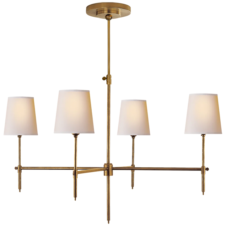 Brian Large Chandelier-Visual Comfort-VISUAL-TOB 5003HAB-NP-ChandeliersHand Rubbed Antique Brass-Natural Paper-8-France and Son