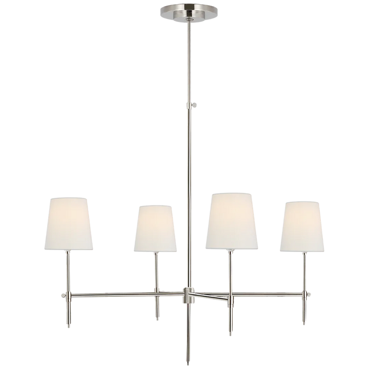 Brian Large Chandelier-Visual Comfort-VISUAL-TOB 5003PN-L-ChandeliersPolished Nickel-Linen-9-France and Son