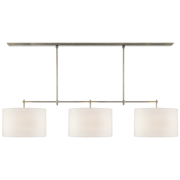 Brian Large Billiard-Visual Comfort-VISUAL-TOB 5005AN-L-ChandeliersAntique Nickel-Linen Shades-1-France and Son