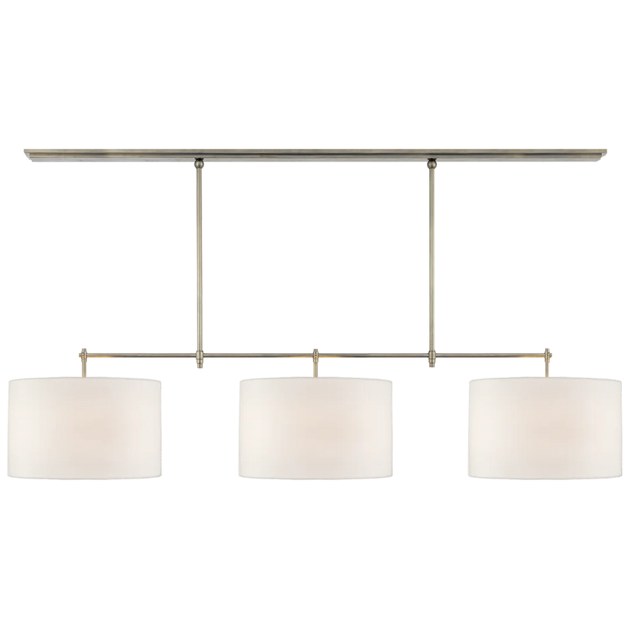 Brian Large Billiard-Visual Comfort-VISUAL-TOB 5005AN-L-ChandeliersAntique Nickel-Linen Shades-1-France and Son