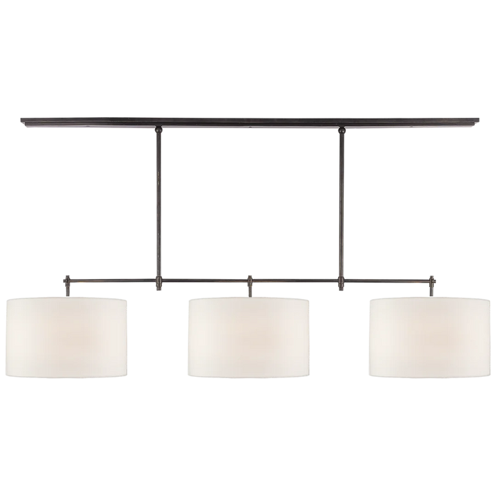 Brian Large Billiard-Visual Comfort-VISUAL-TOB 5005BZ-L-ChandeliersBronze-Linen Shades-3-France and Son