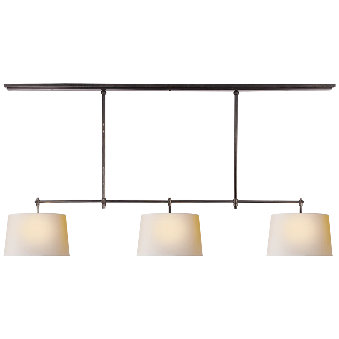 Brian Large Billiard-Visual Comfort-VISUAL-TOB 5005AN-L-ChandeliersAntique Nickel-Linen Shades-8-France and Son