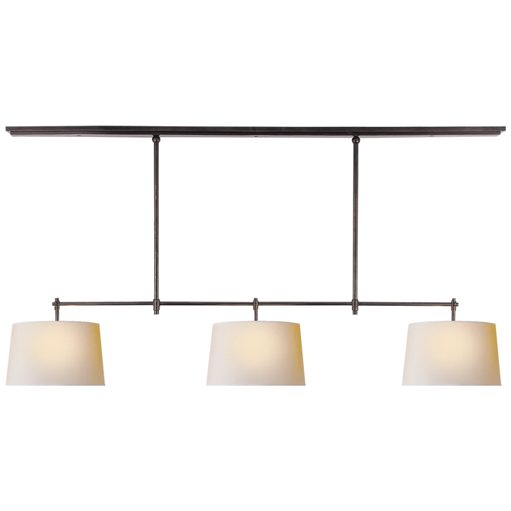 Brian Large Billiard-Visual Comfort-VISUAL-TOB 5005AN-L-ChandeliersAntique Nickel-Linen Shades-8-France and Son