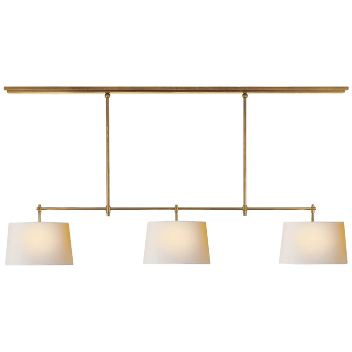 Brian Large Billiard-Visual Comfort-VISUAL-TOB 5005AN-L-ChandeliersAntique Nickel-Linen Shades-9-France and Son