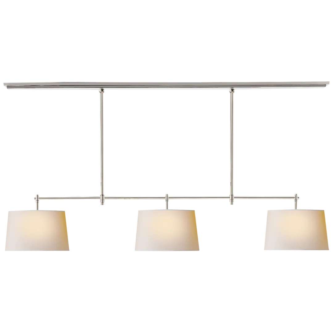 Brian Large Billiard-Visual Comfort-VISUAL-TOB 5005AN-L-ChandeliersAntique Nickel-Linen Shades-10-France and Son