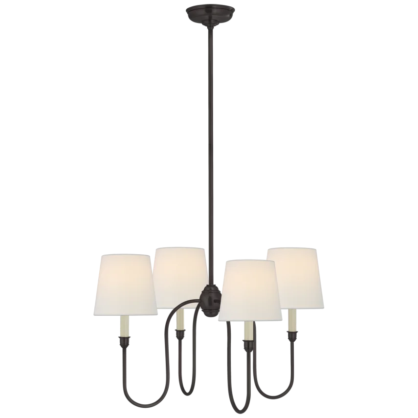 Vendy Chandelier-Visual Comfort-VISUAL-TOB 5007BZ-L-ChandeliersSmall-Bronze-Linen Shades-9-France and Son